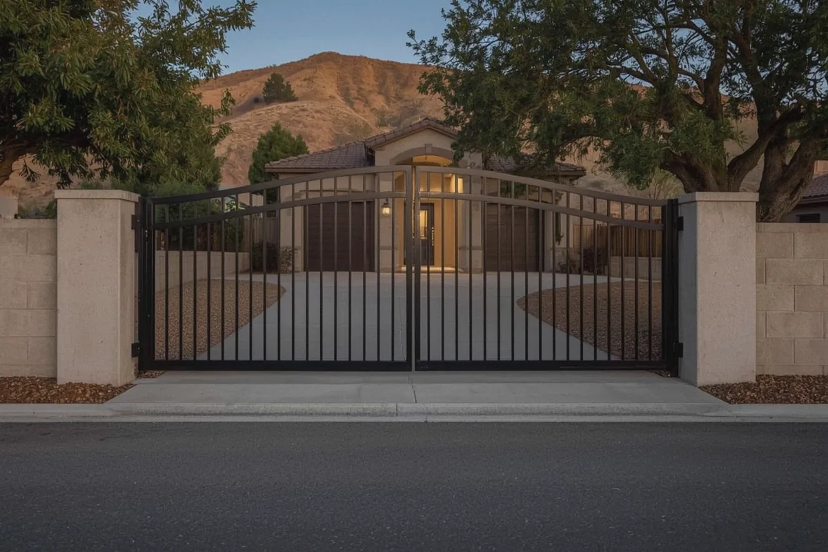 Completed driveway gate installation project in Vacaville, CA