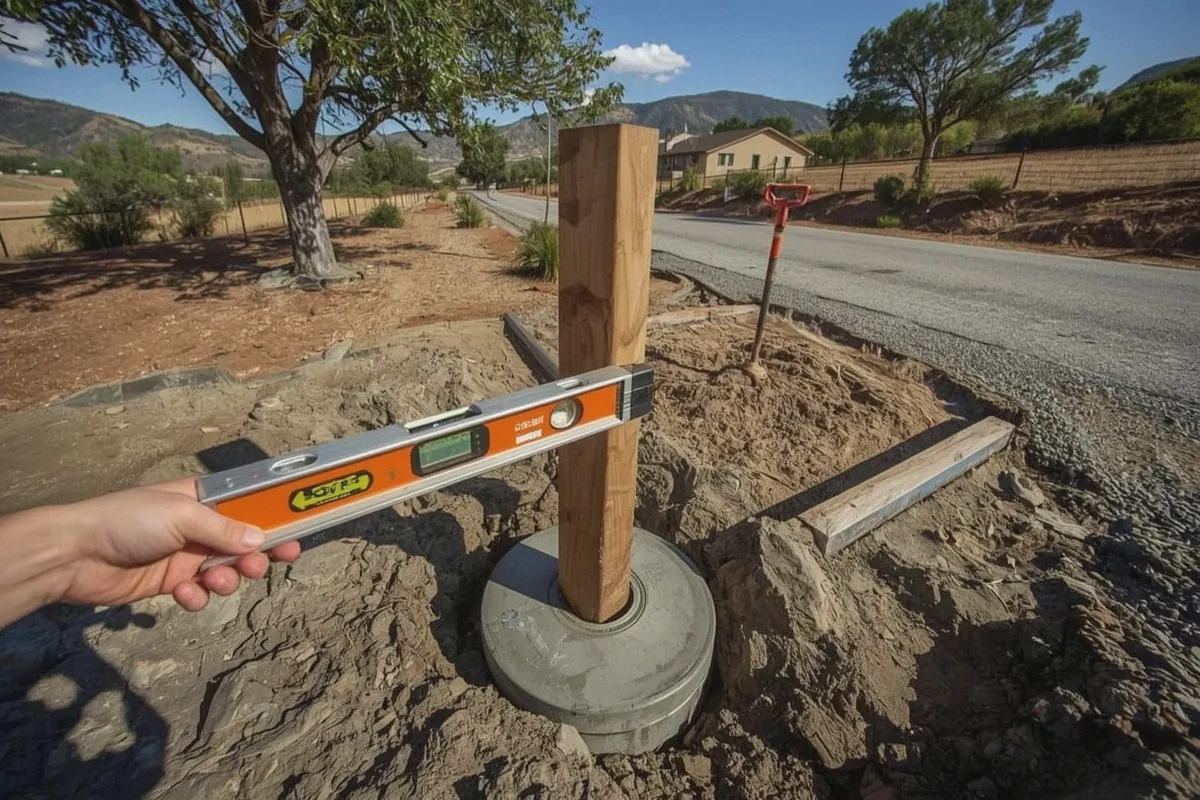 Close-up of manual swing or sliding gates work in progress
